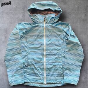 Mountain Hardwear Jacket Womens Small Blue Plasmic Ion Full Zip Hooded Rain